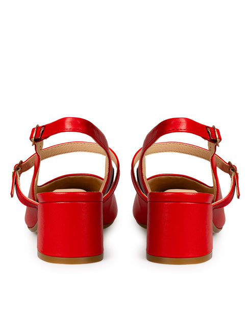 Zapatilla Roja Slingback Con Correa 23704